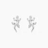 Boucles D'oreilles Puces Ivelyse Argent Blanc