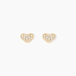 Boucles D'oreilles Puces Janice Plaqué Or Jaune Oxyde De Zirconium