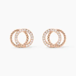 Boucles D'oreilles Puces Janne Argent Rose Oxyde De Zirconium