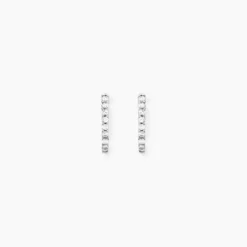 Boucles D'oreilles Puces Jayne Argent Blanc Oxyde De Zirconium