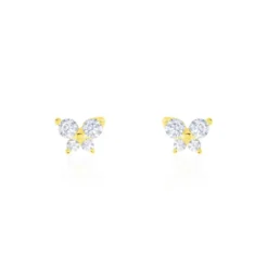 Boucles D'oreilles Puces Jemila Or Jaune Oxyde De Zirconium