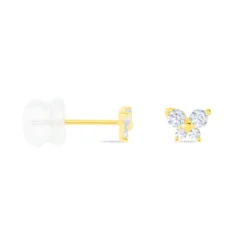 Boucles D'oreilles Puces Jemila Or Jaune Oxyde De Zirconium