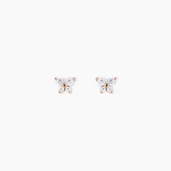 Boucles D'oreilles Puces Jemila Or Rose Oxydes De Zirconium