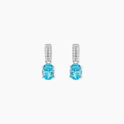 Boucles D'oreilles Puces Josefa Argent Blanc Oxyde De Zirconium