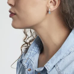 Boucles D'oreilles Puces Josefa Argent Blanc Oxyde De Zirconium