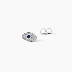 Boucles D'oreilles Puces Josue Argent Blanc Oxyde De Zirconium