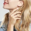Boucles D'oreilles Puces Justina Argent Blanc Oxyde De Zirconium