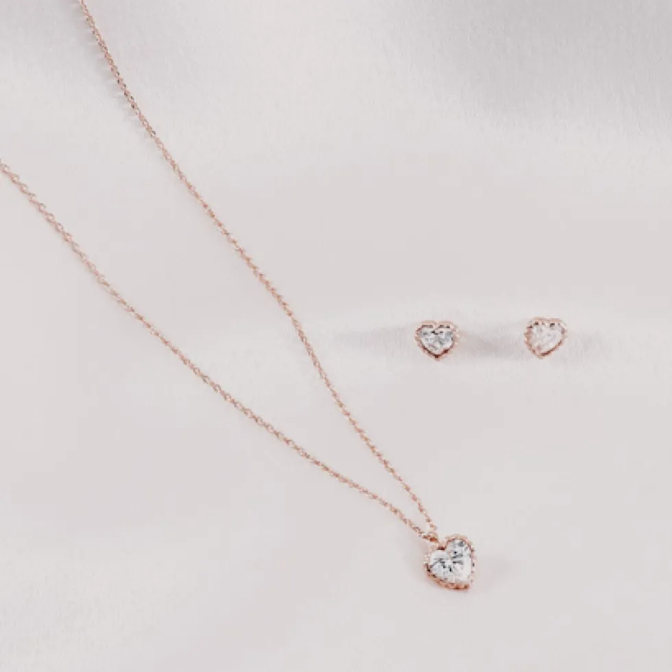 Boucles D'oreilles Puces Kadidjatou Or Rose Oxyde De Zirconium