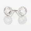 Boucles D'oreilles Puces Kadidia Or Blanc Oxyde De Zirconium