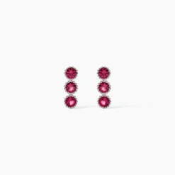 Boucles D'oreilles Puces Kasey Argent Blanc Oxyde De Zirconium