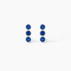 Boucles D'oreilles Puces Kasey Argent Blanc Oxyde De Zirconium