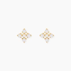Boucles D'Oreilles Puces Katashi Or Jaune Oxyde De Zirconium