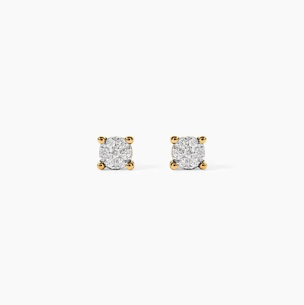 Boucles D'oreilles Puces Kate Or Jaune Diamant