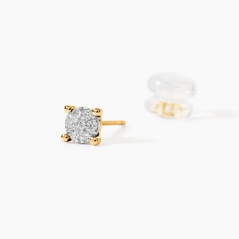 Boucles D'oreilles Puces Kate Or Jaune Diamant