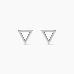 Boucles D'oreilles Puces Katie Argent Blanc