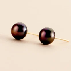 Boucles D'oreilles Puces Kesya Or Jaune Perle De Culture
