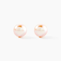 Boucles D'oreilles Puces Kesya Or Jaune Perle De Culture
