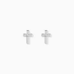 Boucles D'oreilles Puces Laurice Argent Blanc Oxyde De Zirconium