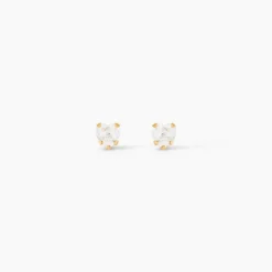 Boucles D'oreilles Puces Leidi Or Jaune Oxyde De Zirconium