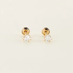Boucles D'oreilles Puces Leidi Or Jaune Oxyde De Zirconium
