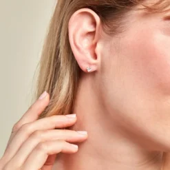 Boucles D'oreilles Puces Leidi Or Jaune Oxyde De Zirconium