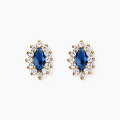 Boucles D'oreilles Puces Lisea Plaqué Or Verre Et Oxyde De Zirconium