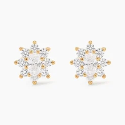 Boucles D'oreilles Puces Lisea Plaqué Or Oxydes De Zirconium