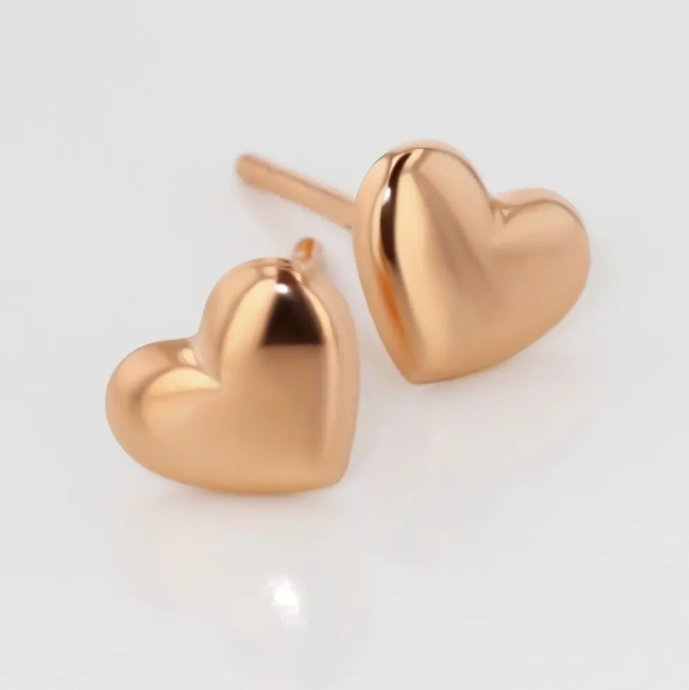 Boucles D'oreilles Puces Lison Or Rose