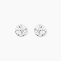 Boucles D'oreilles Puces Loeiza Argent Blanc Oxyde De Zirconium