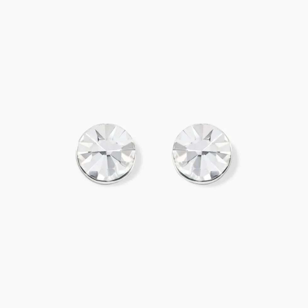 Boucles D'oreilles Puces Loeiza Argent Blanc Oxyde De Zirconium