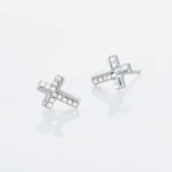 Boucles D'oreilles Puces Lola-rose Argent Blanc Oxyde De Zirconium