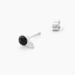 Boucles D'oreilles Puces Lonna Argent Blanc Verre Oxyde De Zirconium