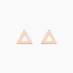 Boucles D'oreilles Puces Lorena Argent Rose Oxyde De Zirconium