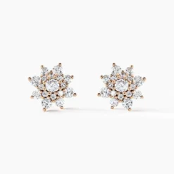 Boucles D'oreilles Puces Lorraine Argent Rose Oxyde De Zirconium