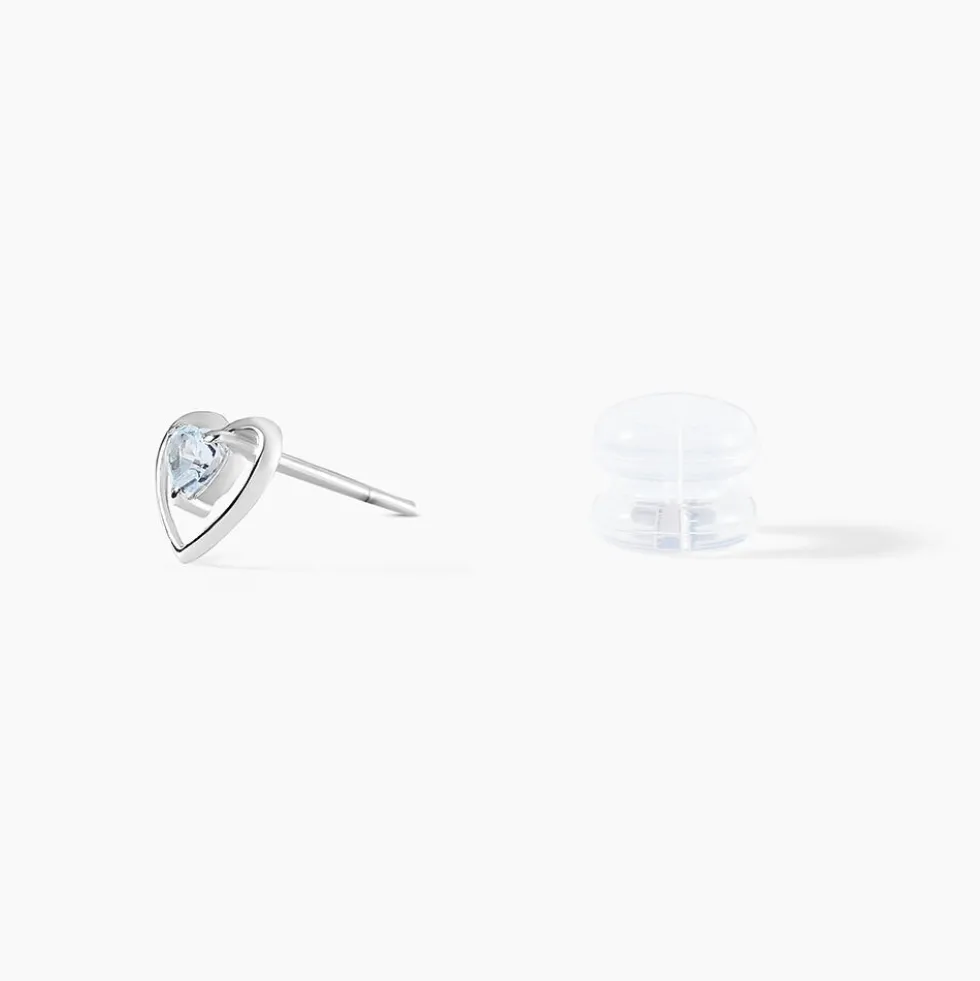 Boucles D'oreilles Puces Luann Or Blanc Topaze