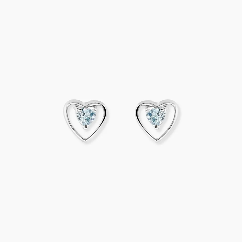 Boucles D'oreilles Puces Luann Or Blanc Topaze