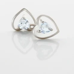 Boucles D'oreilles Puces Luann Or Blanc Topaze
