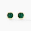 Boucles D'oreilles Puces Lucky Gems Or Jaune Malachite