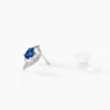 Boucles D'oreilles Puces Lydia Or Blanc Saphir