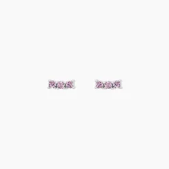 Boucles D'oreilles Puces Mai-ly Argent Blanc Oxyde De Zirconium