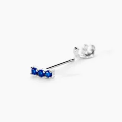 Boucles D'oreilles Puces Mai-ly Argent Blanc Spinelle