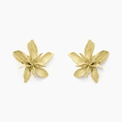 Boucles D'oreilles Puces Majorelle Acier Jaune