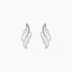 Boucles D'oreilles Puces Marnie Or Blanc Diamant