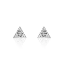 Boucles D'oreilles Puces Mathilde Argent Blanc Oxyde De Zirconium