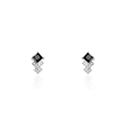 Boucles D'oreilles Puces Maymana Argent Blanc Oxyde De Zirconium