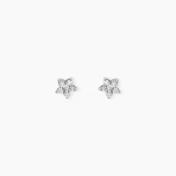 Boucles D'oreilles Puces Meriame Argent Blanc Oxyde De Zirconium
