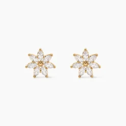 Boucles D'oreilles Puces Mia Plaqué Or Doré Oxyde De Zirconium