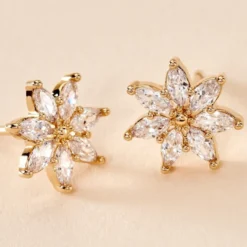 Boucles D'oreilles Puces Mia Plaqué Or Doré Oxyde De Zirconium