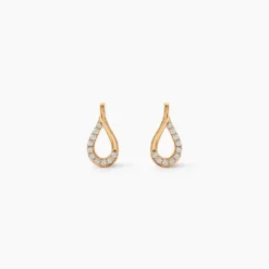 Boucles D'Oreilles Puces Monia Plaqué Or Jaune Oxyde De Zirconium