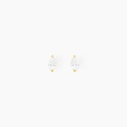 Boucles D'oreilles Puces Muflier Or Jaune Oxyde
